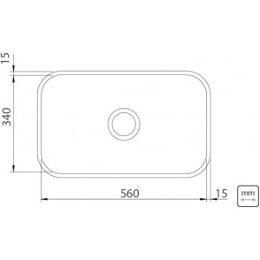 CUBA RETANGULAR  AÇO INOX 56X34 S/ VALVULA  (94085/556)
